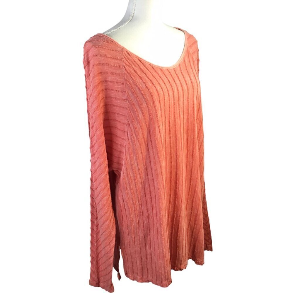 XCVI Cold Shoulder Chenille Textured Tunic Top Shirt Size Large Relaxed Comfort